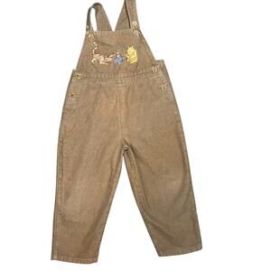 Vintage Disney Store embroidered Classic Winnie the Pooh  Tigger bib overalls 3T